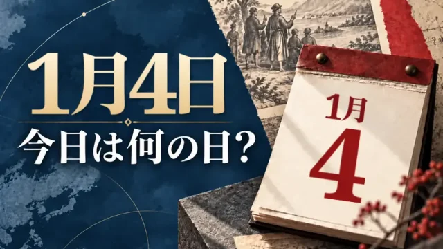 1月4日は何の日？主な事件・記念日・世界の祝日・今日の暦を紹介