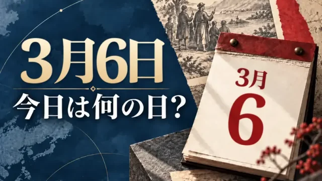 3月6日は何の日？主な事件・記念日・世界の祝日・今日の暦を紹介