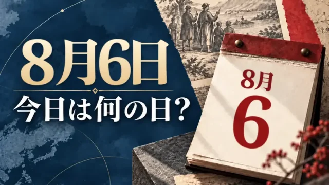 8月6日は何の日？主な事件・記念日・世界の祝日・今日の暦を紹介
