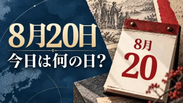 8月20日は何の日？主な事件・記念日・世界の祝日・今日の暦を紹介