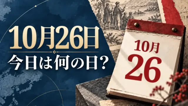 10月26日は何の日？主な事件・記念日・世界の祝日・今日の暦を紹介